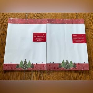 Sale 2 for $10 Foil Letterheads 2 Pack Lot 80 Sheets Christmas Design
